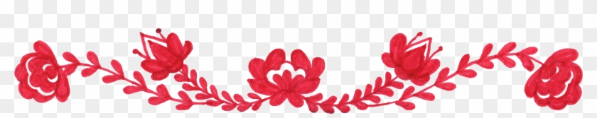Free Download - Red Floral Border Png #350129
