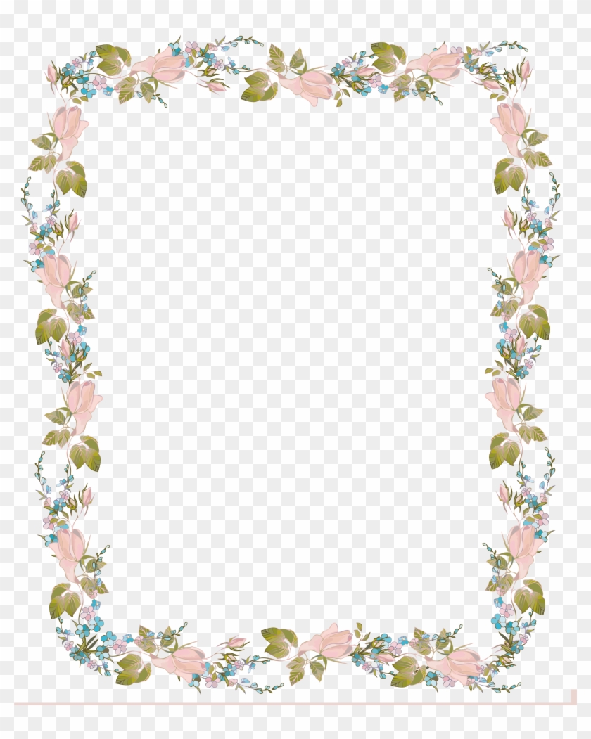 Wedding Invitation Clip Art - Flower Border Design Png #350151