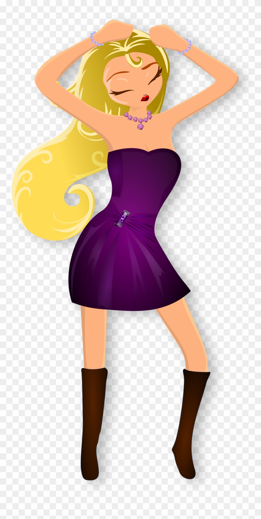 Clip Art Blonde Girl Clip Art - Blonde Girl Dancing Clip Art #350150