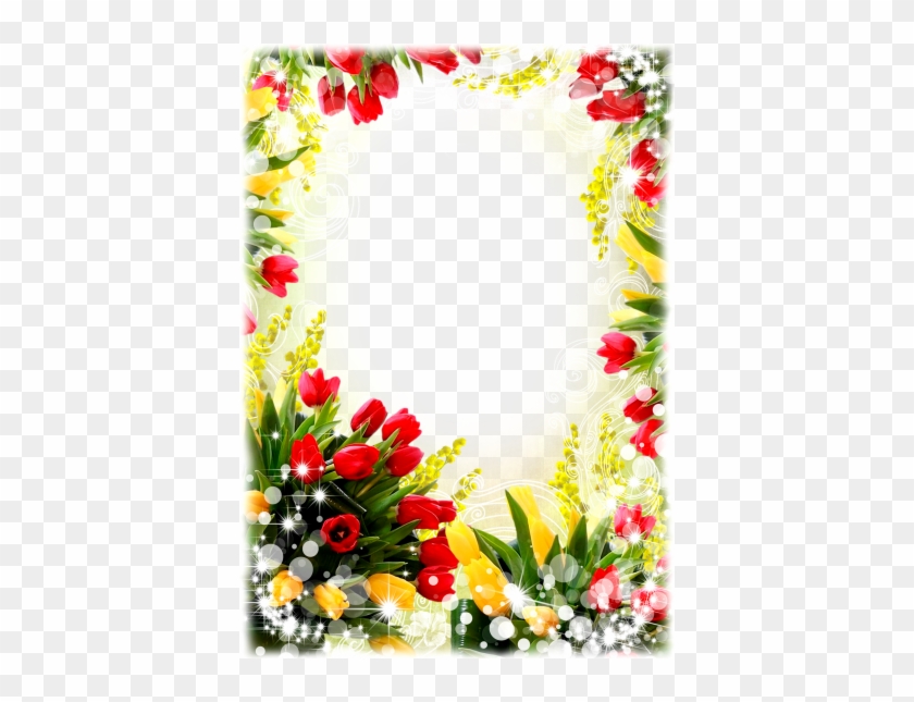 Download Flowers Borders Free Png Transparent Image - Flower Frame Png #350202