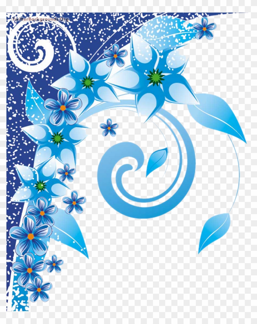 Floral Swirls Photoshop Background Png - Blue Flower Background Designs #350463