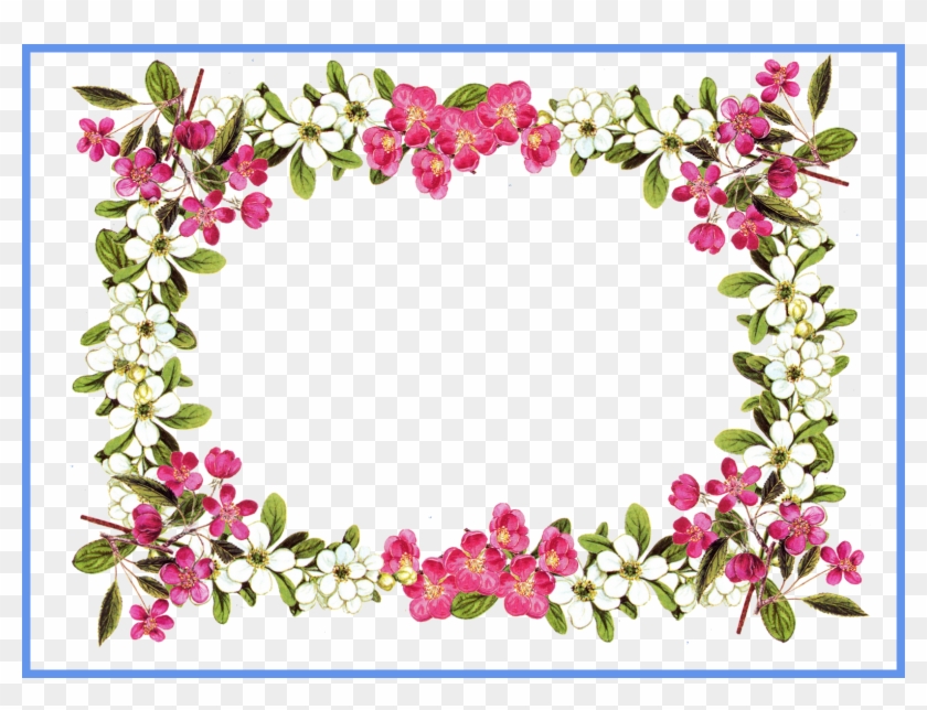 Marvelous Printable Clip Art Borders Digital Flower - Flower Frame Png #350588
