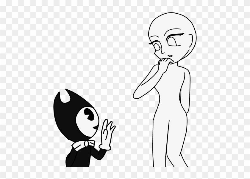 Bendy And Girl Oc Base 1 By Aneesahthehedgehog On Deviantart - Base Bendy And Ink Machine #350647
