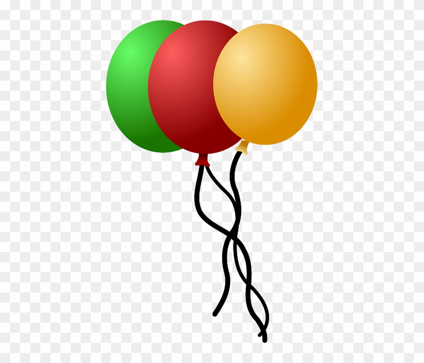 Balloons, Party, Green, Red, Yellow, Helium - Balloon Clip Art Vector #350738