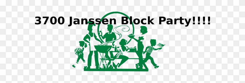 Hudson Street Block Party 1 Clip Art - Backyard Bbq Barbecue Cartoon #350840