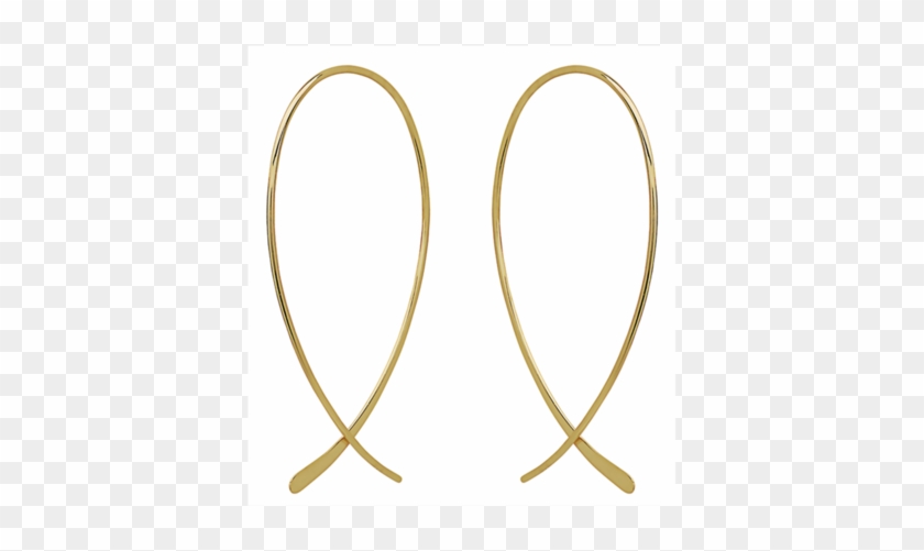 Plain Cross Hoop Earring - Circle #351045