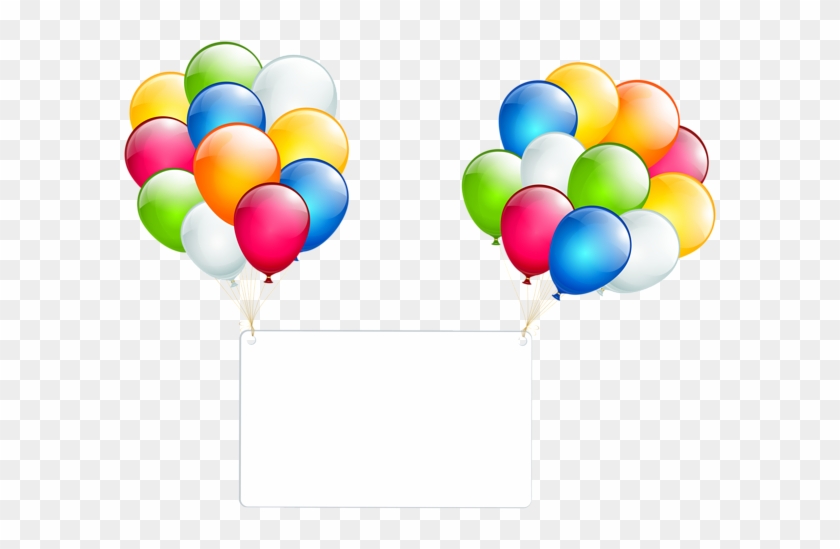Birthday Card With Balloons Transparent Png Clip Art - Birthday #351066