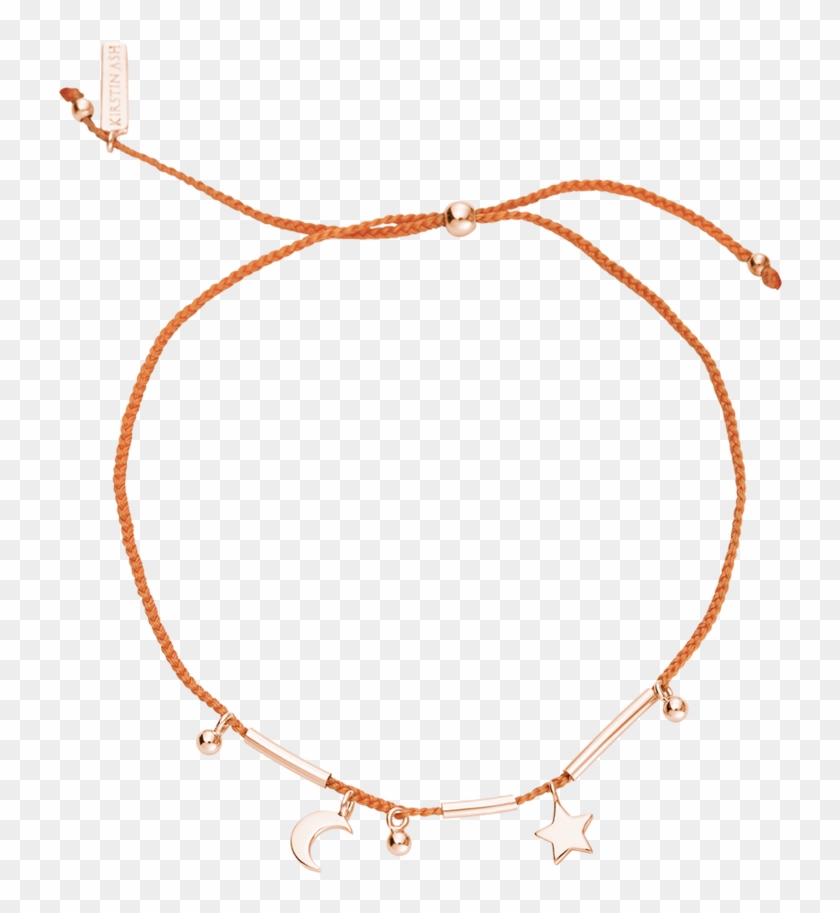 Star Moon Woven Bracelet Orange Product Image - Amber #351112