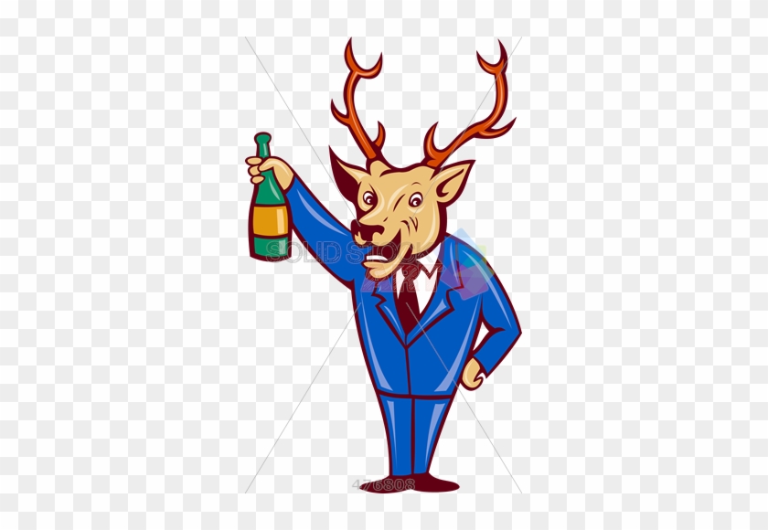 Stock Illustration Of Old Fashioned Cartoon Illustration - Stag Cartoon #351127