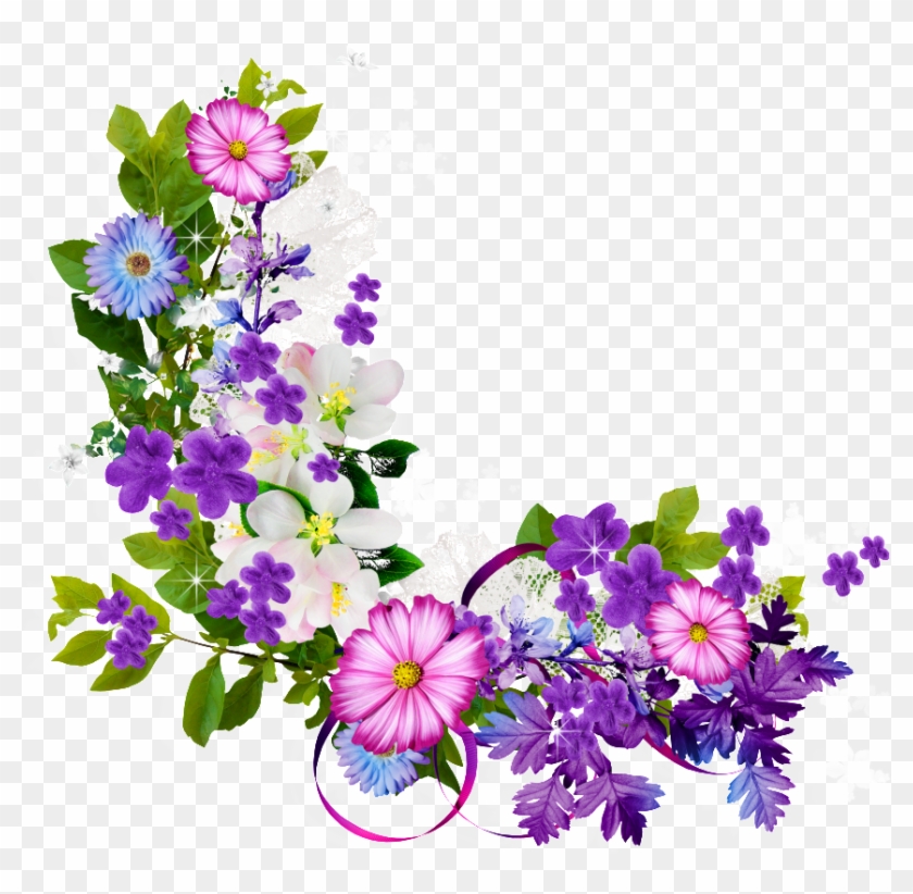 Bouquet Of Purple Flowers Border - Purple Flowers Border #351183