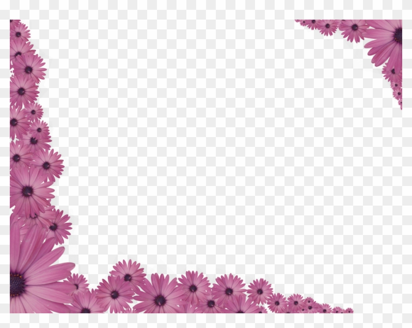 Bright Floral Corner Border In Pink Color, Rectangular ...