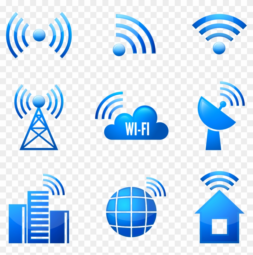 Contemporary Wireless Signal Icon Embellishment - Internet Connection Symbols #351352