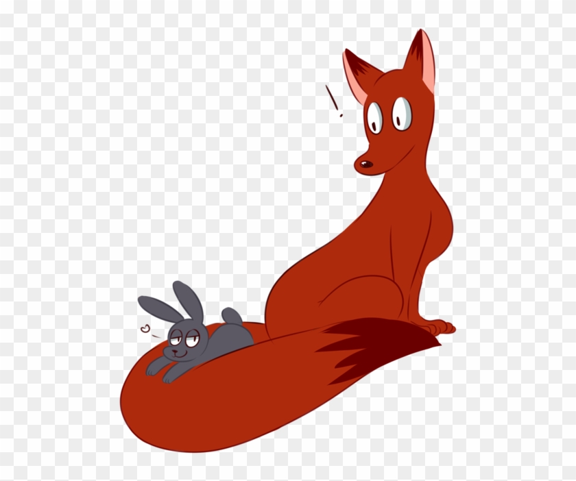Fox And Rabbit By Nogsaegtokki - Red Fox And Grey Rabbit Deviantart #351766