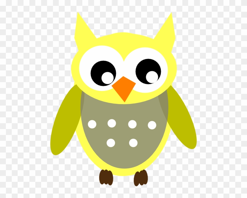 Yellow Gray Owl Clip Art - Baby Owl Clip Art #351791