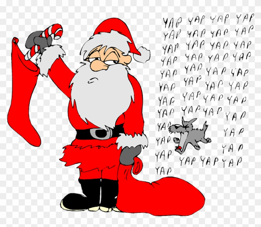 Beanie Cliparts 27, Buy Clip Art - Santa Gets Yappy Throw Blanket #351844