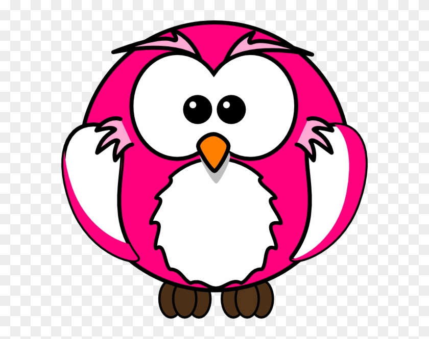 Pink Owl Clip Art At Clker - Cartoon Owl #351922
