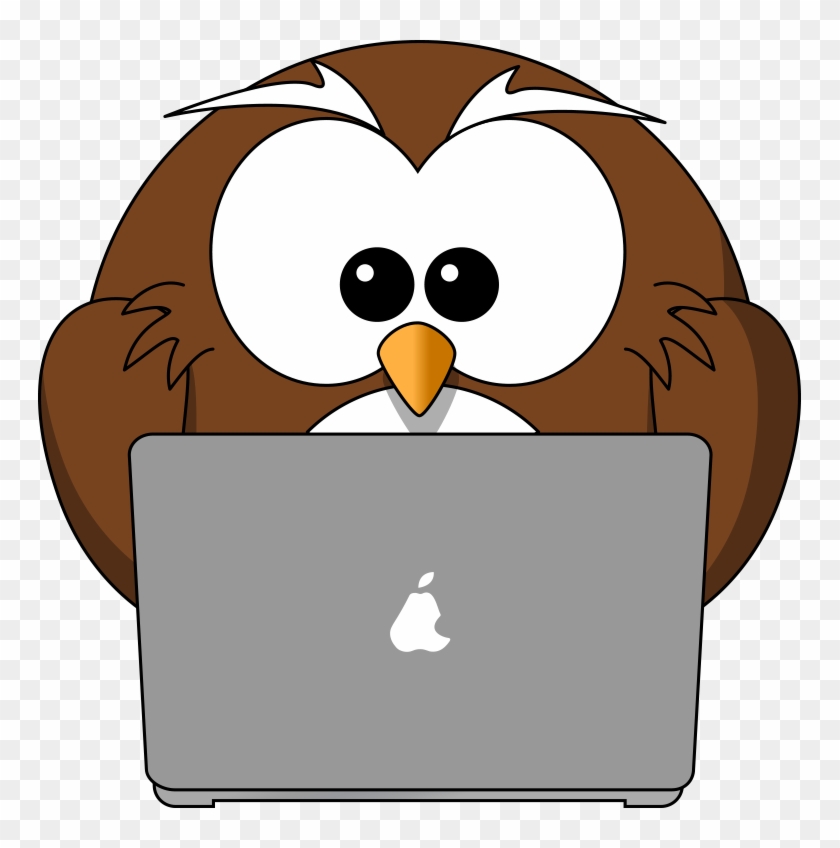 Cartoon Owl And Laptop Tim Png - Laptop Cartoon #351980