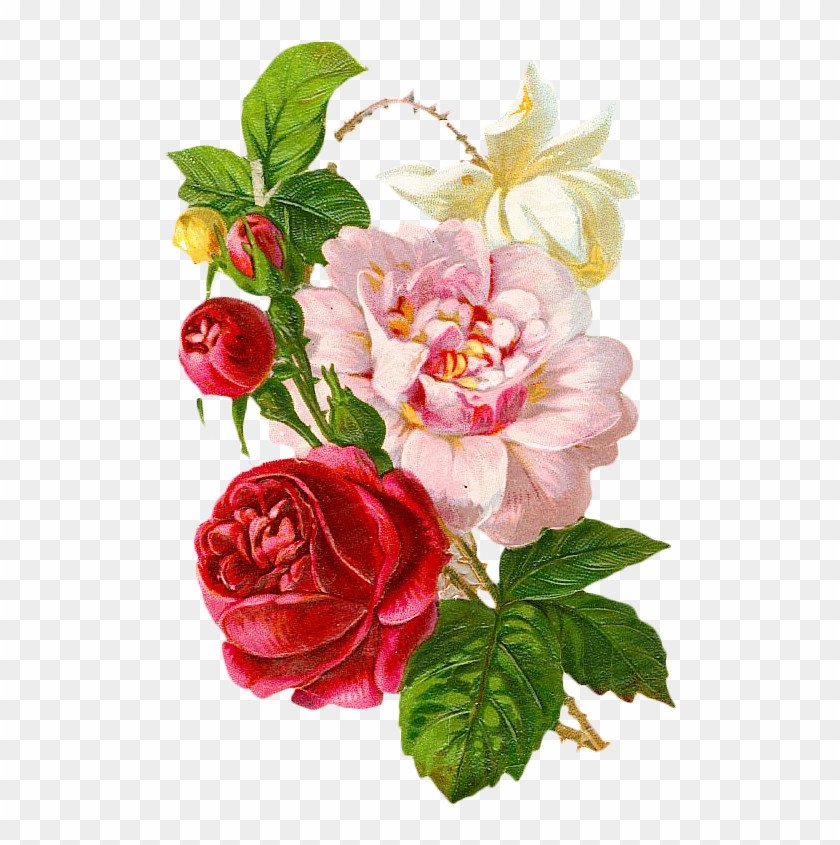Victorian Era Flower Rose Floral Design Clip Art - Victorian Era Flower Rose Floral Design Clip Art #352136