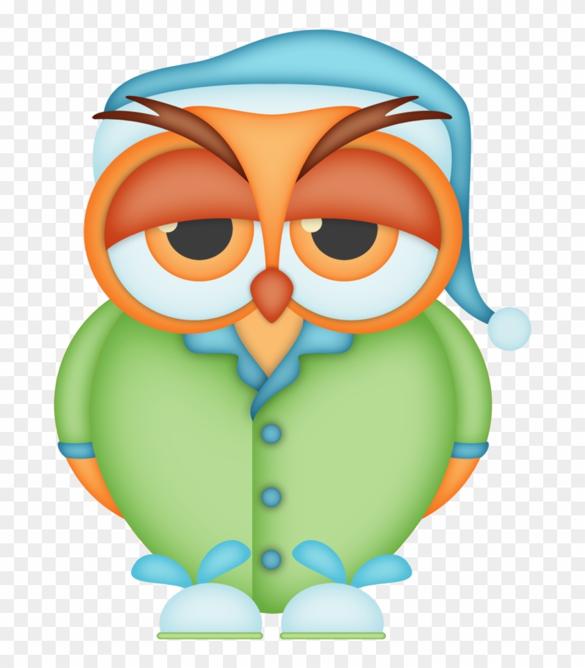 Aves & Passáros & Corujas Etc - Sleepy Owl Clip Art #352167