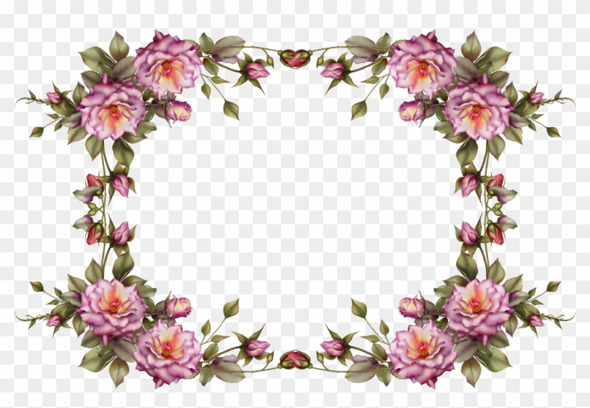 Transparent Clipart Image Flower Photo Frame Tansparent - Flower Frame With Transparent Background #352187