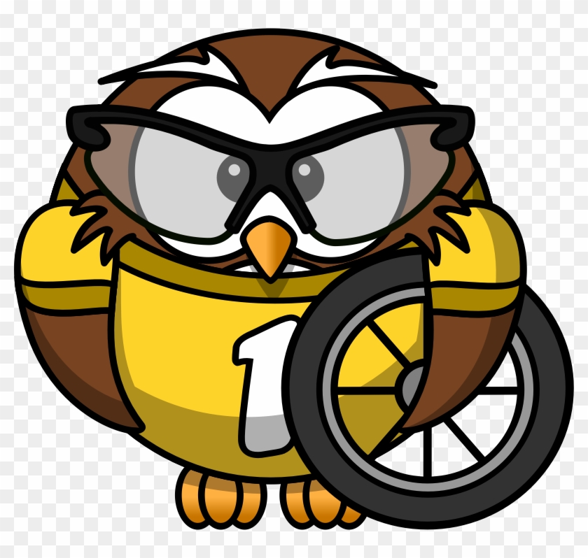 Image For Owl Bike Animal Clip Art - Gufo Ciclista #352193