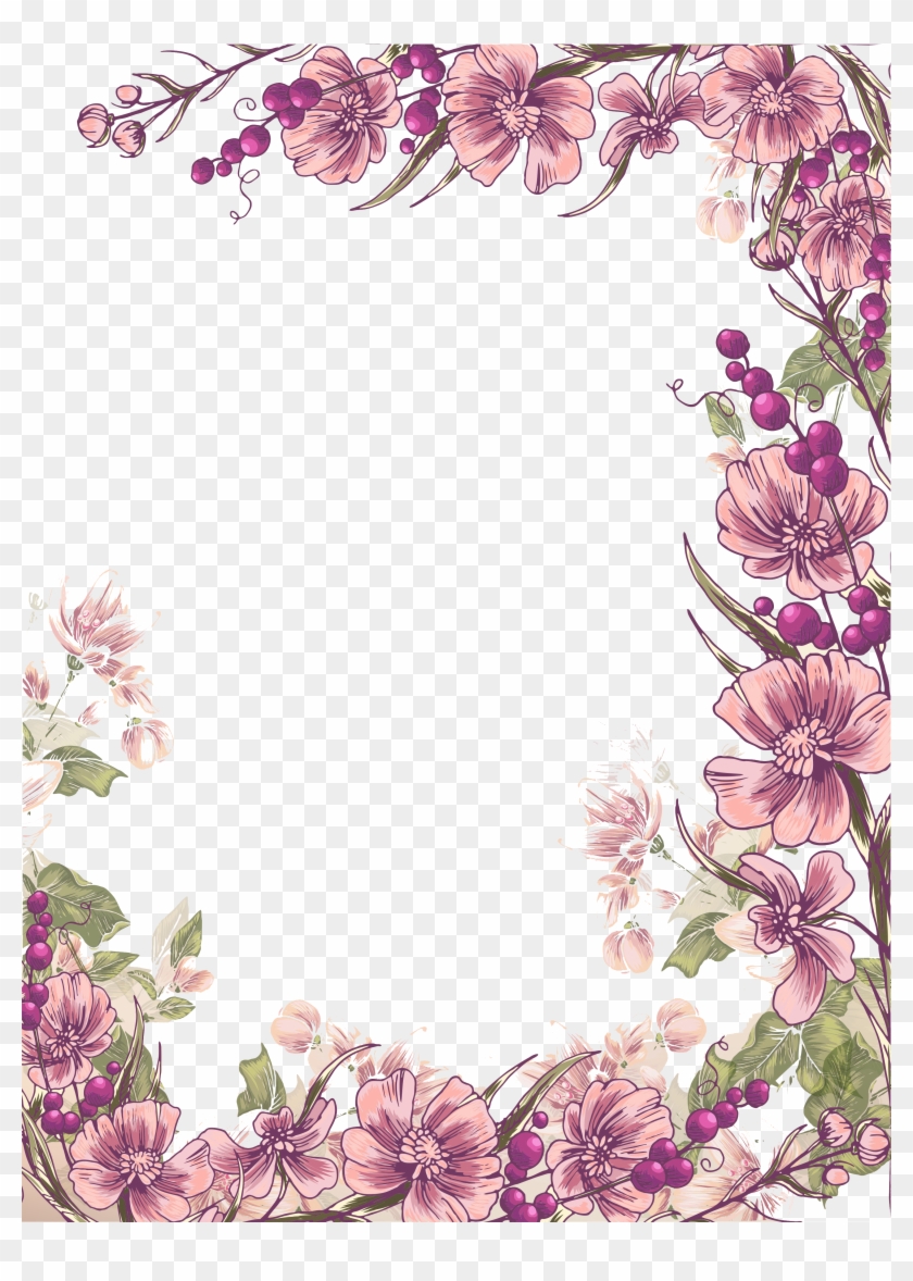 Flower Floral Design Euclidean Vector Illustration - Transparent Background Flower Border Transparent #352199