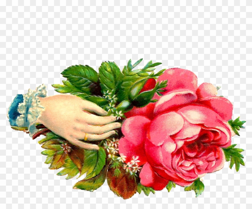 Victorian Flower Clip Art Hand - Hand With Flower Vintage #352205