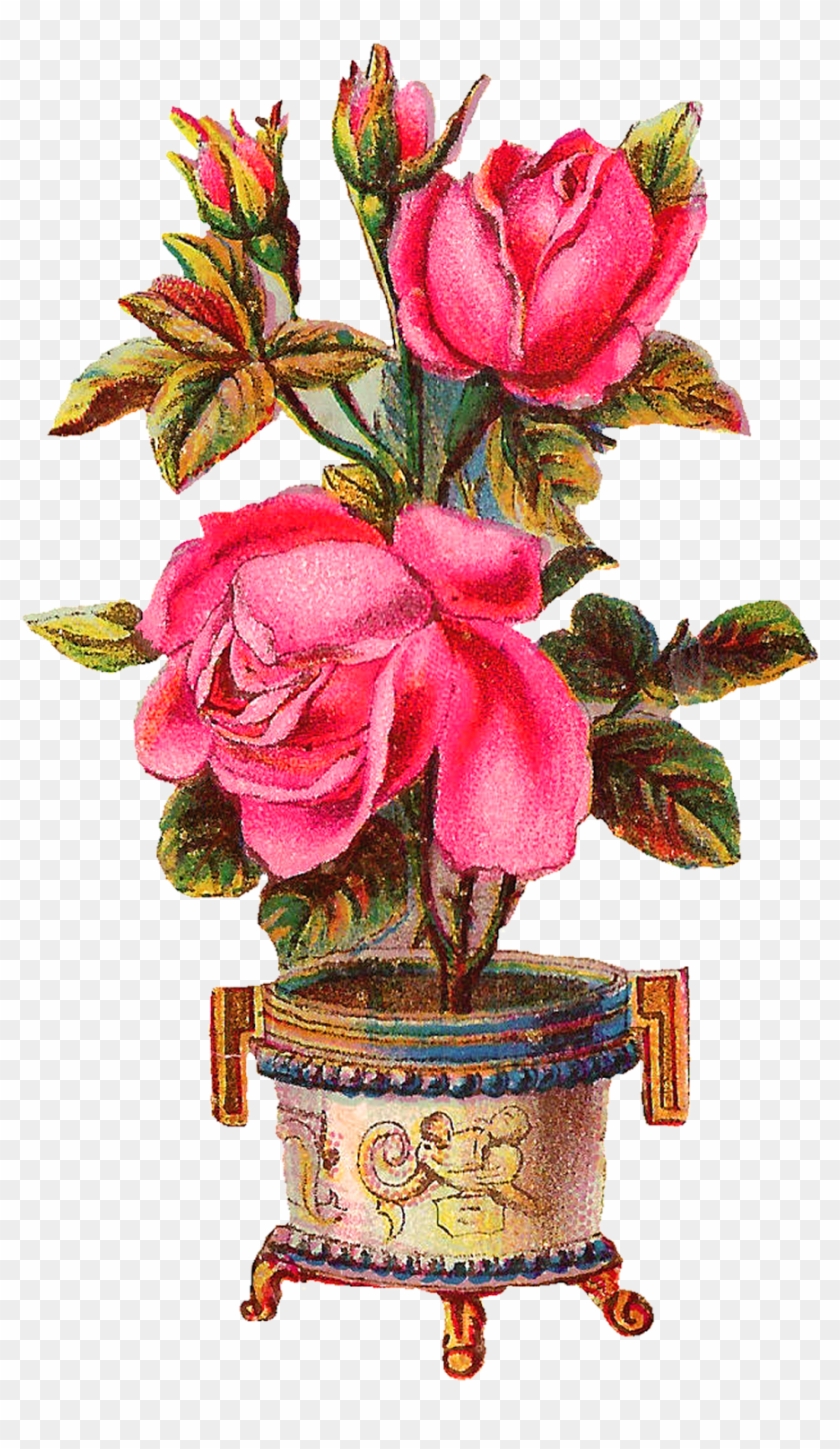 Vase Clipart Victorian - Flowers Vase Vintage Png #352218