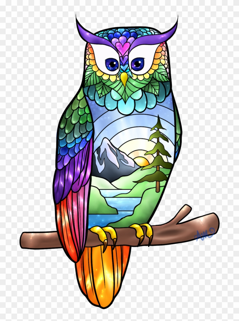 Owl Stained Glass By Sisukalat - Owl Stained Glass Paintings #352365