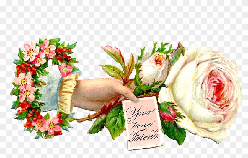 Victorian Era Rose White Clip Art - Victorian Era Rose White Clip Art #352458