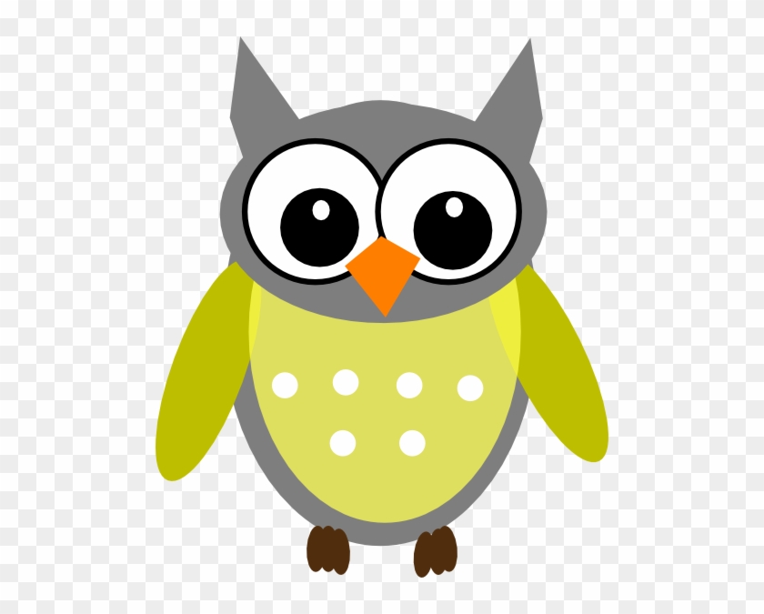 Yellow Gray Owl Clip Art At Clker - Transparent Background Owl Clipart #352462