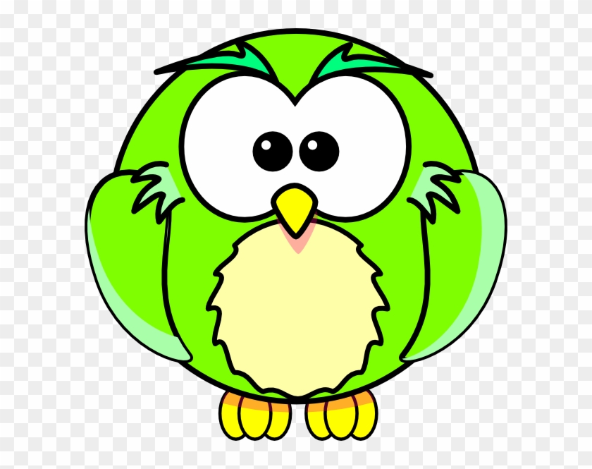 Green Owl Clipart - Simple Drawing Pages Cartoon Animals #352551