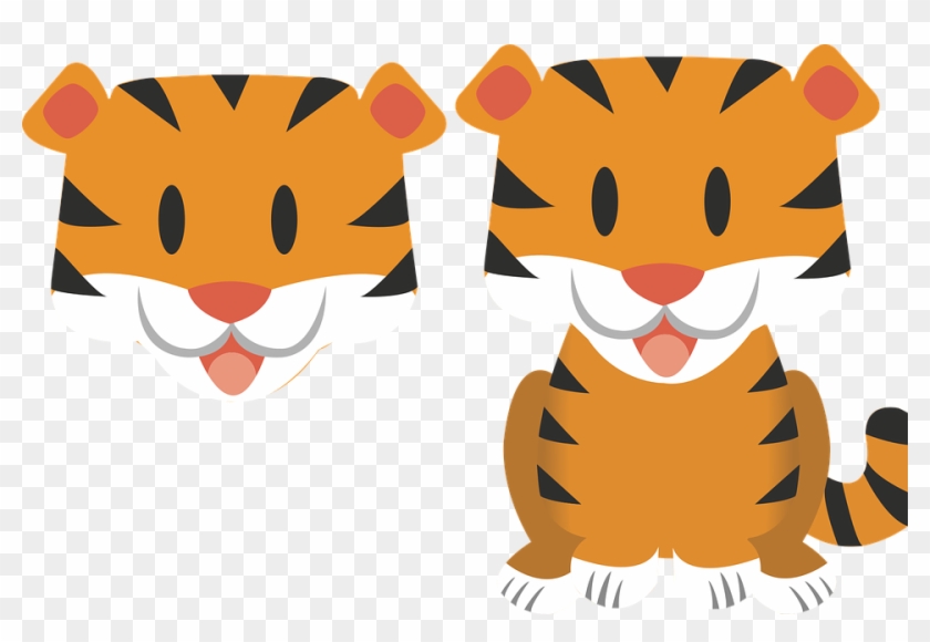 Baby Tiger Clipart - Tiger Flat Vector #352623