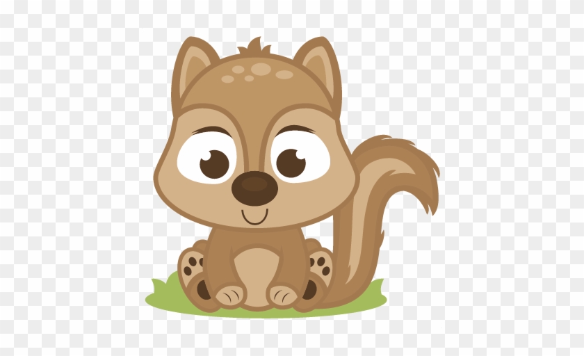 Squirrel Clipart Raccoon - Cute Cartoon Baby Squirrel #352634