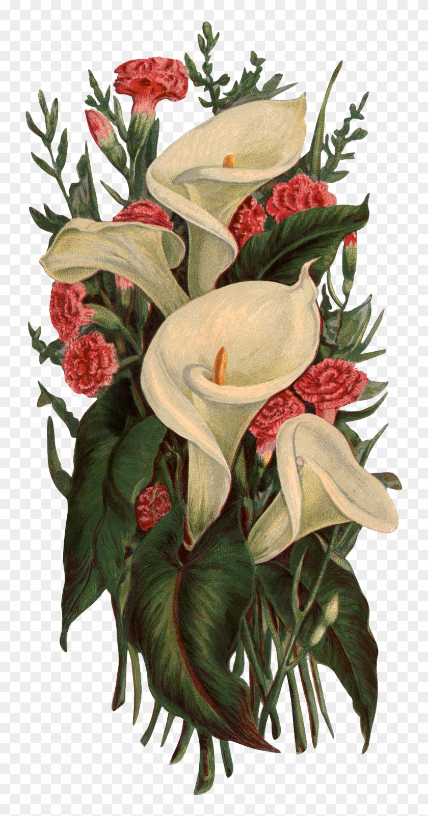 Victorian Era Flower Bouquet Lilium Clip Art - Victorian Era Flower Bouquet Lilium Clip Art #352769