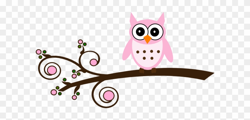 Pink Owl On Branch Clip Art At Clker Com Vector Clip - Klugheit - Sprichwort-10:19 Mauspads #352711