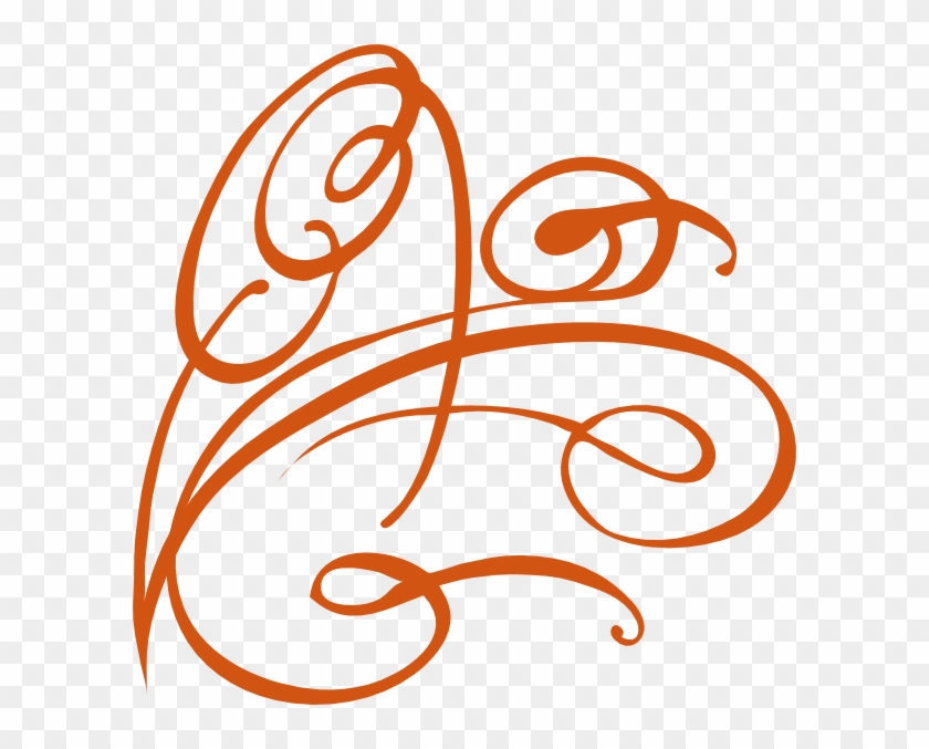 Orange Flower Clipart Border Decoration - Swirl Clip Art #352807