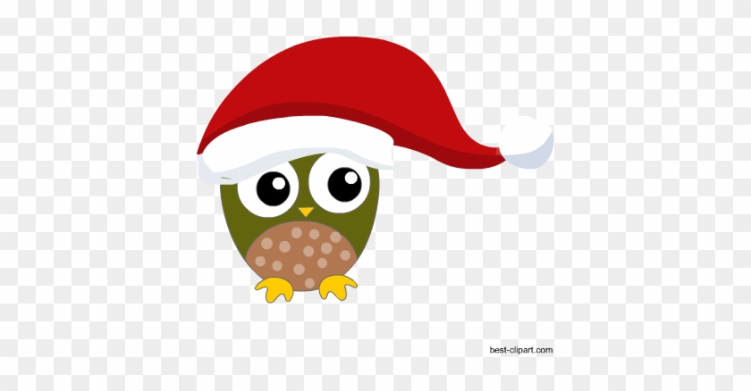 A Super Cute Owl Wearing Big Hat Free Christmas Clipart - Clip Art #352888