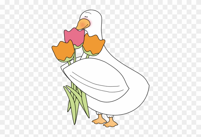 Duck Picked Flowers - Duck With Flowers #352951