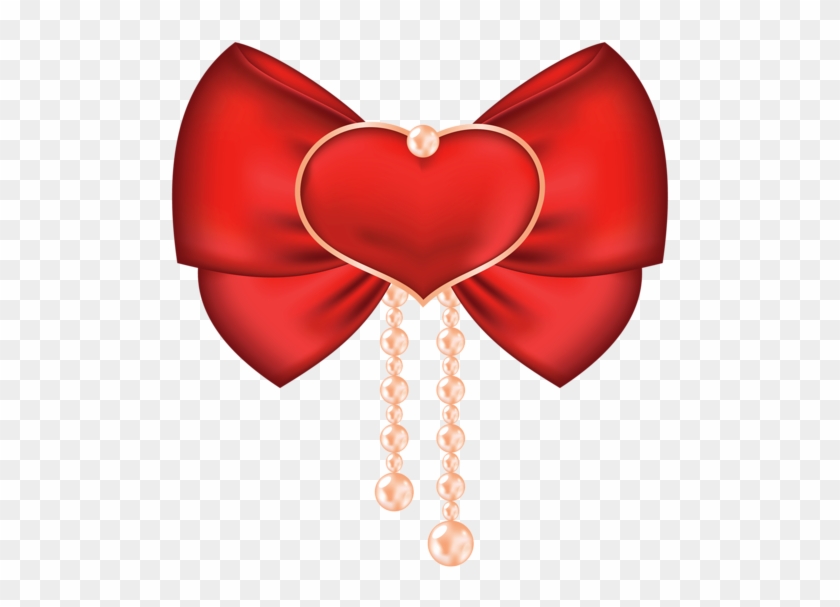 Red Bow With Heart - Portable Network Graphics #353121