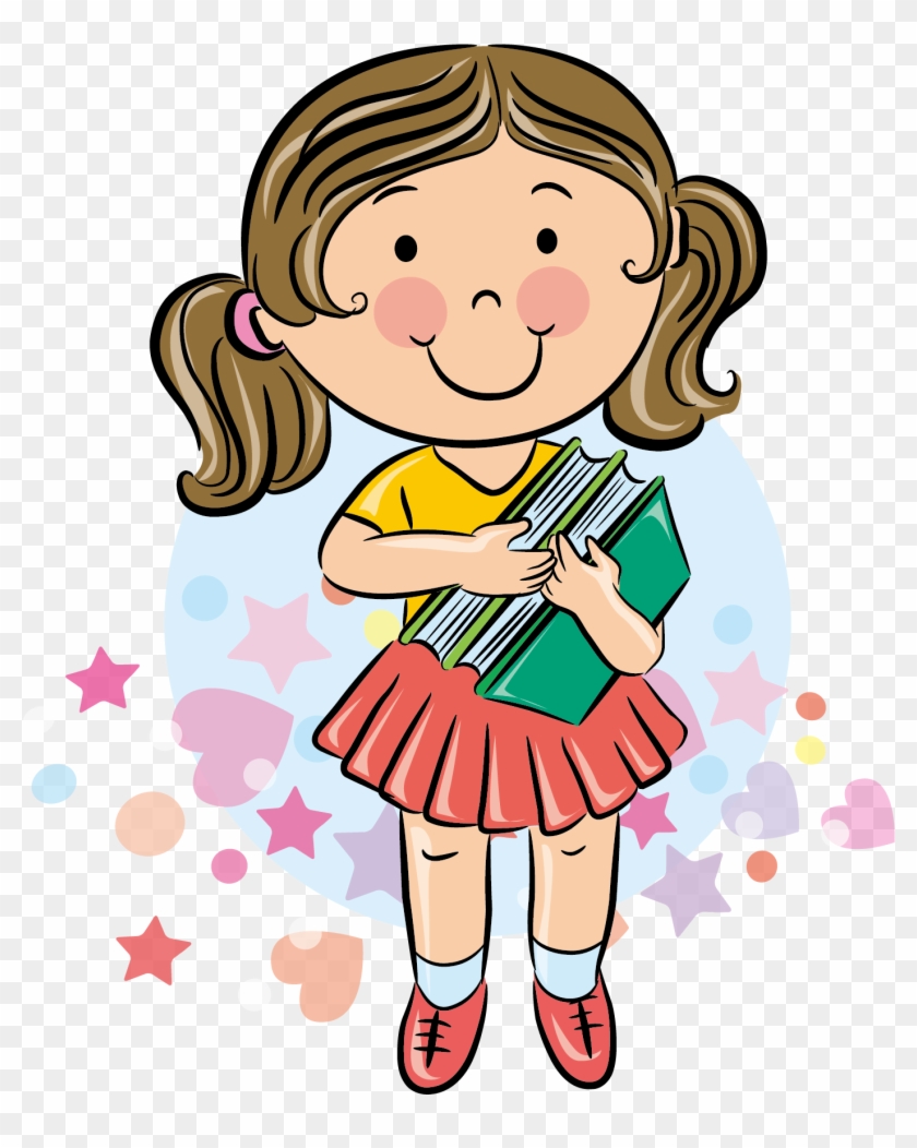 Student School Cartoon - Girl Student Cartoon - Free Transparent PNG  Clipart Images Download