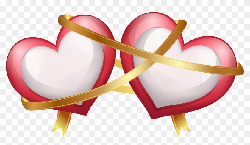 Valentine Ribbon Png Beautiful Red Ribbon Png Clipart - Two Hearts Transparent #353250