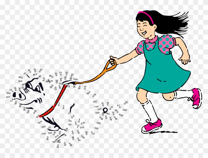 Connect The Dots - Walking Dog Clip Art #353614