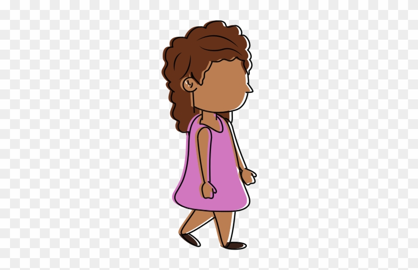 Cartoon Girl Walking - Cartoon - Free Transparent PNG Clipart Images  Download