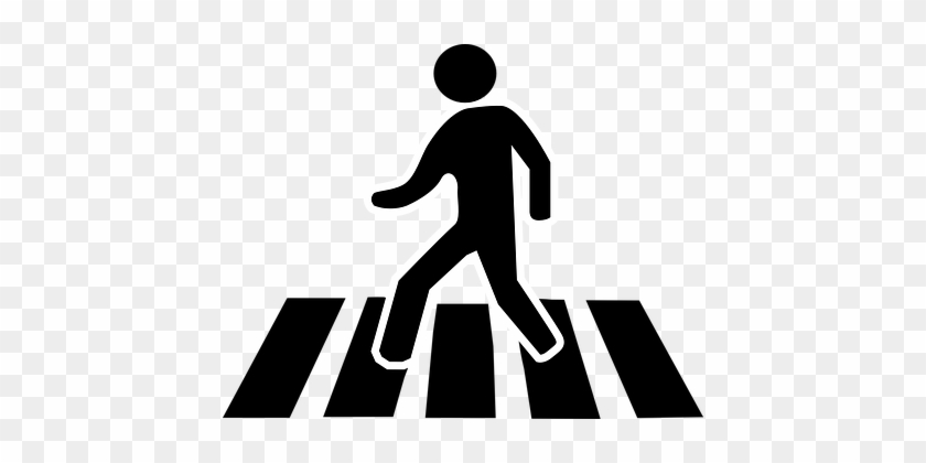 Pedestrian Cross-walk Street Pictogram Sig - Zebra Crossing Clip Art #353633