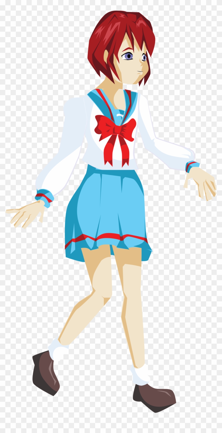 Medium Image - Anime School Girl Clipart #353658