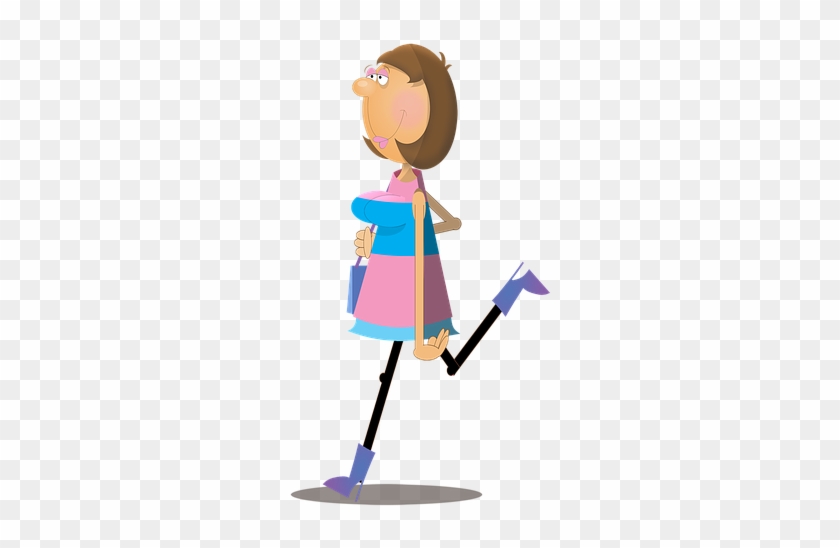 Woman, Female, Cartoon, Character, Walking, Shopping - Woman #353678