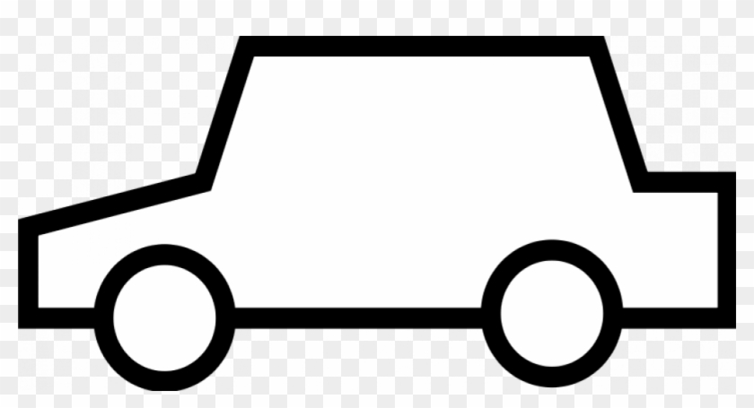 Simple Car Icon Vector Graphics - Car Outline Clipart Black And White #353722