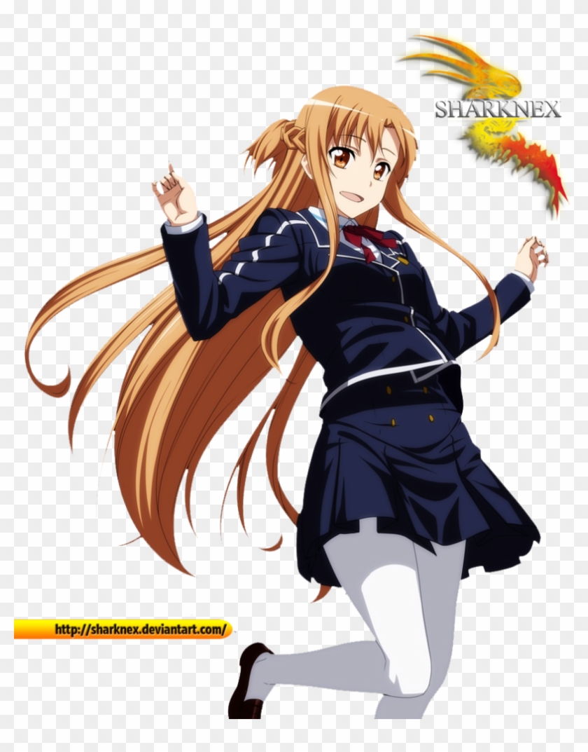 Asuna Schoolgirl Render By Sharknex - Sao Sword Art Online Alfheim Online Asuna Yuki School #353726