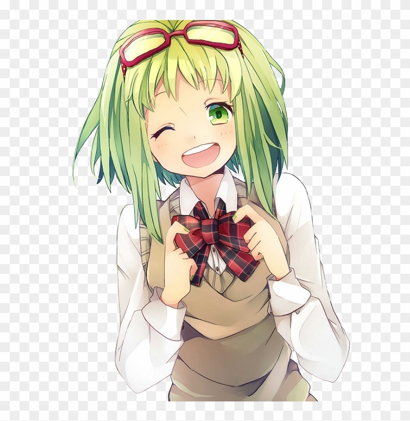 Schoolgirl Hanabi - Green Hair Anime Png #353729